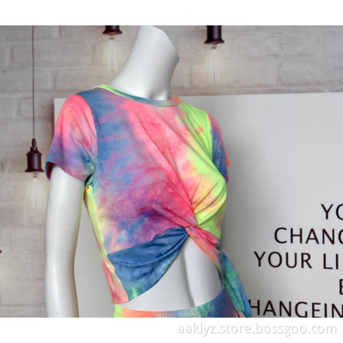 DTY Tie-die Fabric Women Suit